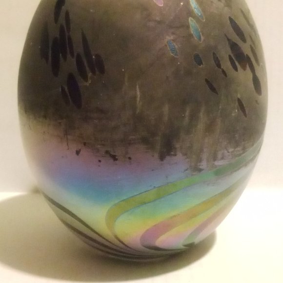 Vintage L.C. Tiffany Favrile Pulled Feather Iridescent Art Glass Vase Signed - Picture 5 of 15